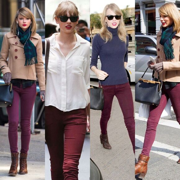 Y2K Paige Peg Skinny Slim Jeans Women’s 28 Burgundy Maroon Swiftie Academia Vamp - Picture 3 of 14